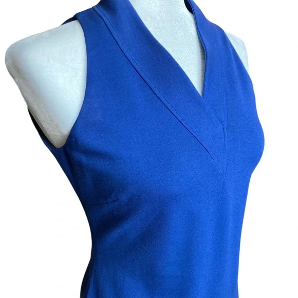 elie tahari Women's navy sleeveless bodycon sheath mini dress, Sz 2 - Picture 3 of 16